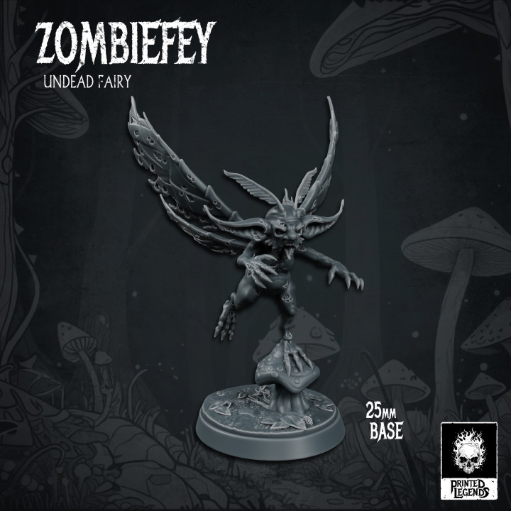 Undead Zombiefey x4 (25mm Bases) image