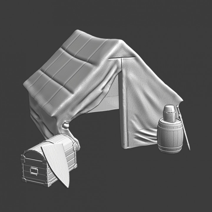 Medieval infantry tent - with accessories image