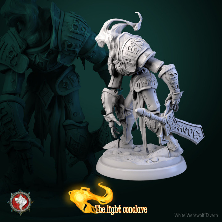 Elemental armor set 6 miniatures 32mm pre-supported