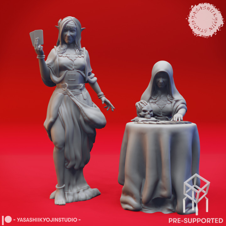 Vadoma - Fortune Teller Pair - Tabletop Miniatures (Pre-Supported) image