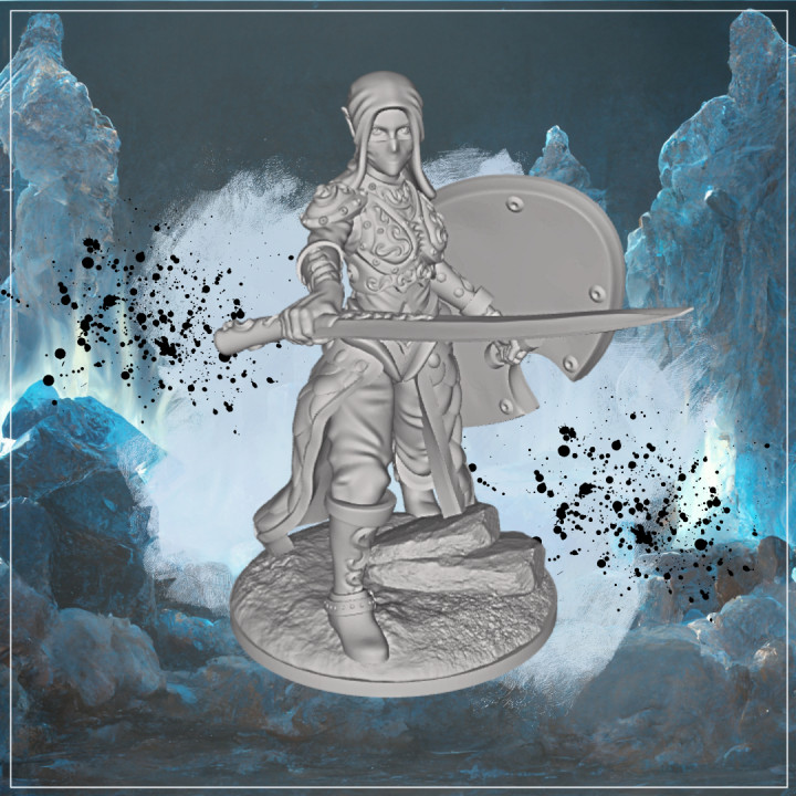 3d printable female elf warrior 1 by galandir s pit cie