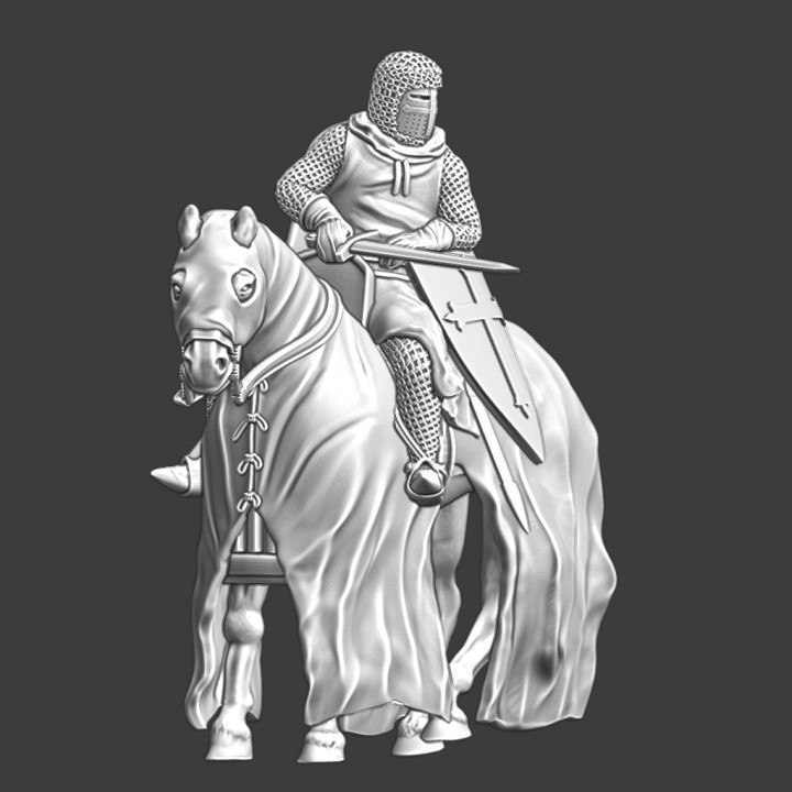Leper knight from the Order of Lazarus - mounted image