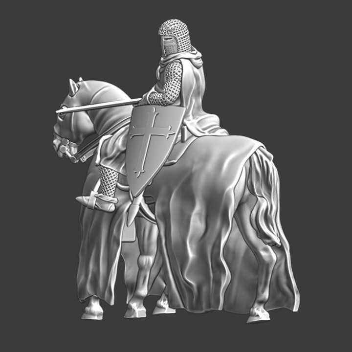 Leper knight from the Order of Lazarus - mounted image