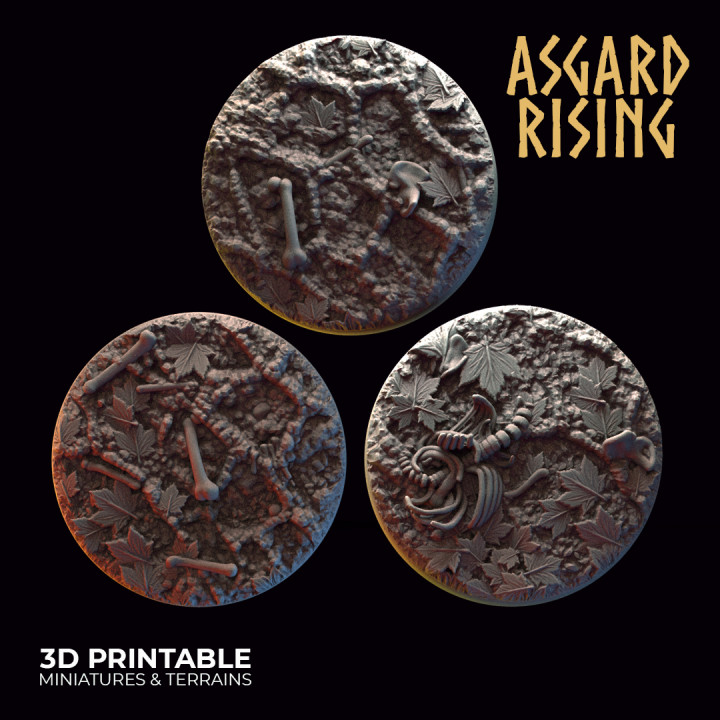 Deepforest - Ritual Ground - 3x 32mm Round Base (ver. 2) /Pre-supported/