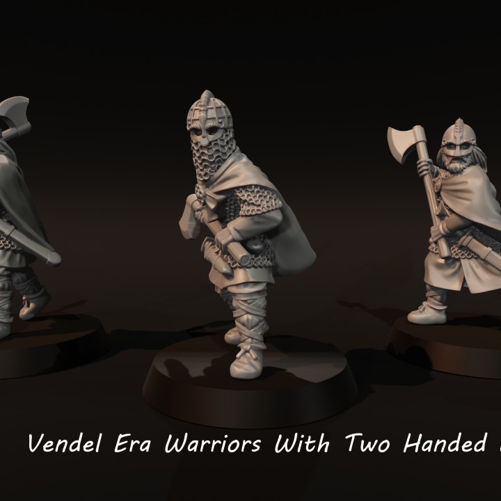 Vendel Era Warriors With Two Handed Axes