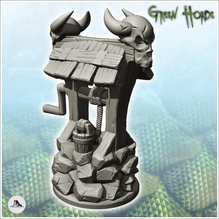 Skull chaos well with stone wall (14) - Ork Green Horde Fantasy Beast Chaos Demon Ogre image