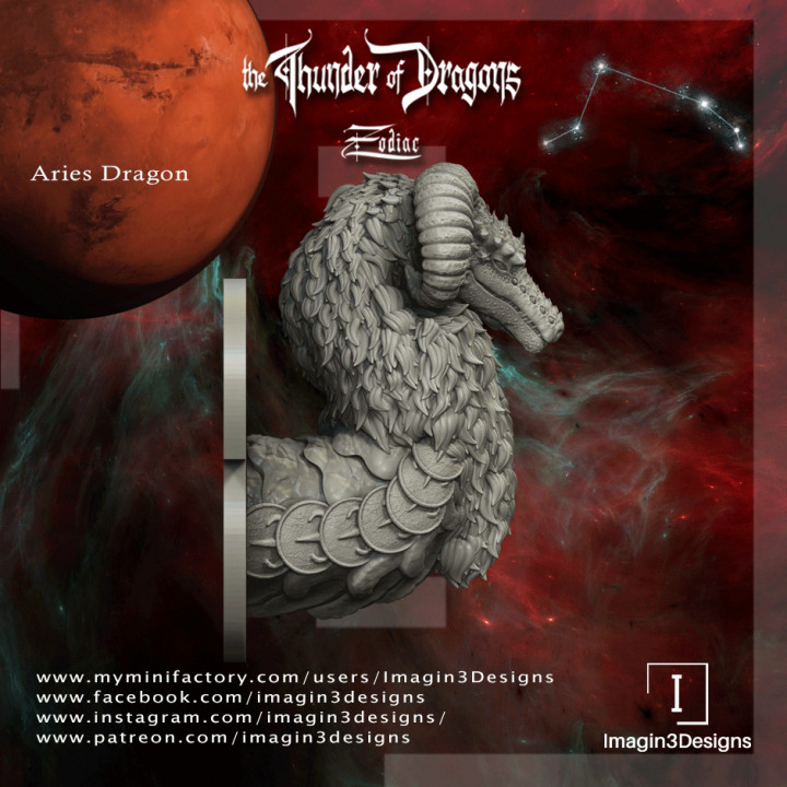 Pre-Supported Aries Zodiac Dragon image