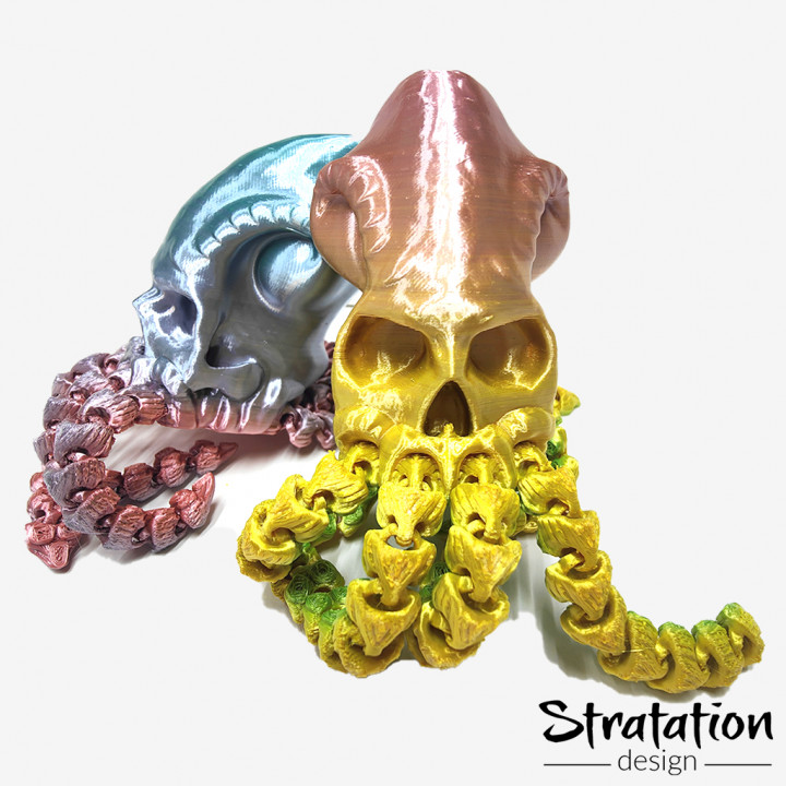 Flexi-Skulltopus, articulated anti-stress fidget toy