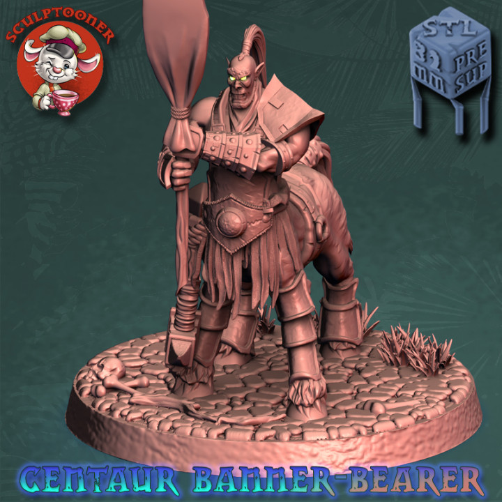 Centaur bearing the banner-32mm pre-supported miniature