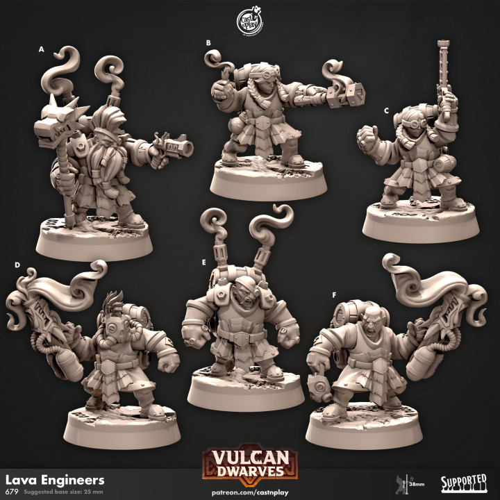Lava Engineers - Dwarf (Pre-Supported)
