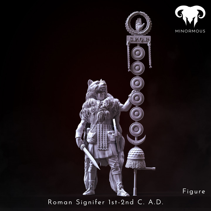 Figure - Roman Signifer 1st-2nd C. A.D. Standard of Honor! image