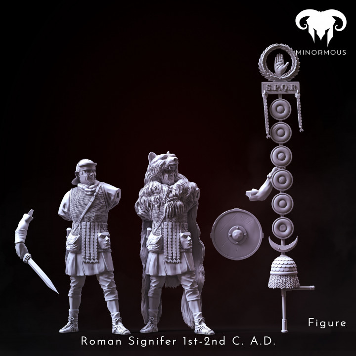 Figure - Roman Signifer 1st-2nd C. A.D. Standard of Honor! image