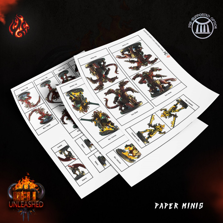 "Hell Unleashed" : Monster Templates, Paper miniatures & Battle Maps