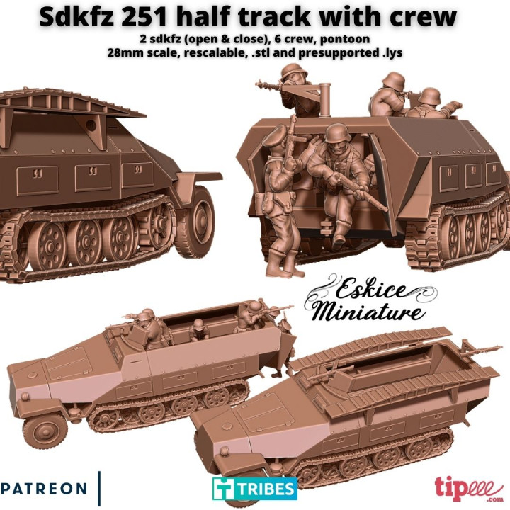 Sdkfz 251 with crew - 28mm image