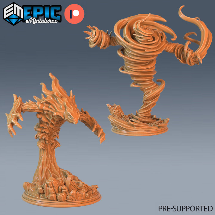Air & Water Elemental Prime Team / Ancient Giant Tornado & Wave / Wind & Aqua Element Primordial image