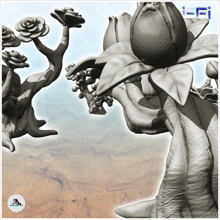 Set of alien plants for futuristic planet (9) - Future Sci-Fi SF Post apocalyptic Tabletop Scifi Wargaming Planetary exploration RPG Terrain