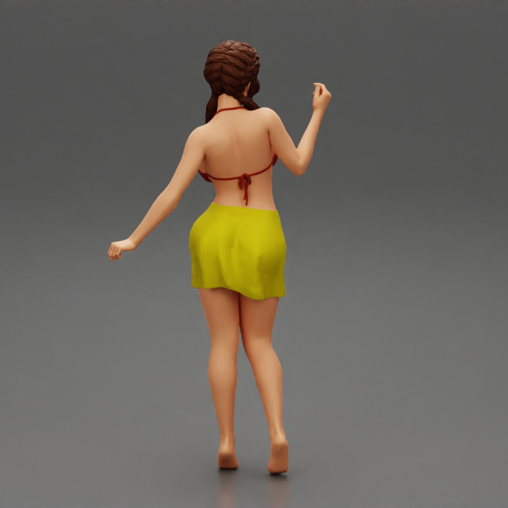 3d Printable Slim Woman With Beautiful Body Wearing Mini Skirt And Bra Posing By 3dgeschaft