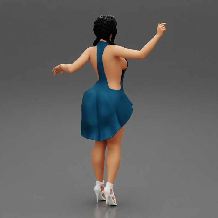 Sexy woman in Open Back Split Hem Mini Dress image