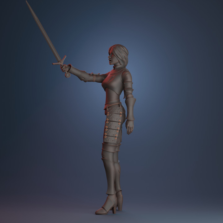 Sword Sister Battle | Pre-supported mini | 30mm |