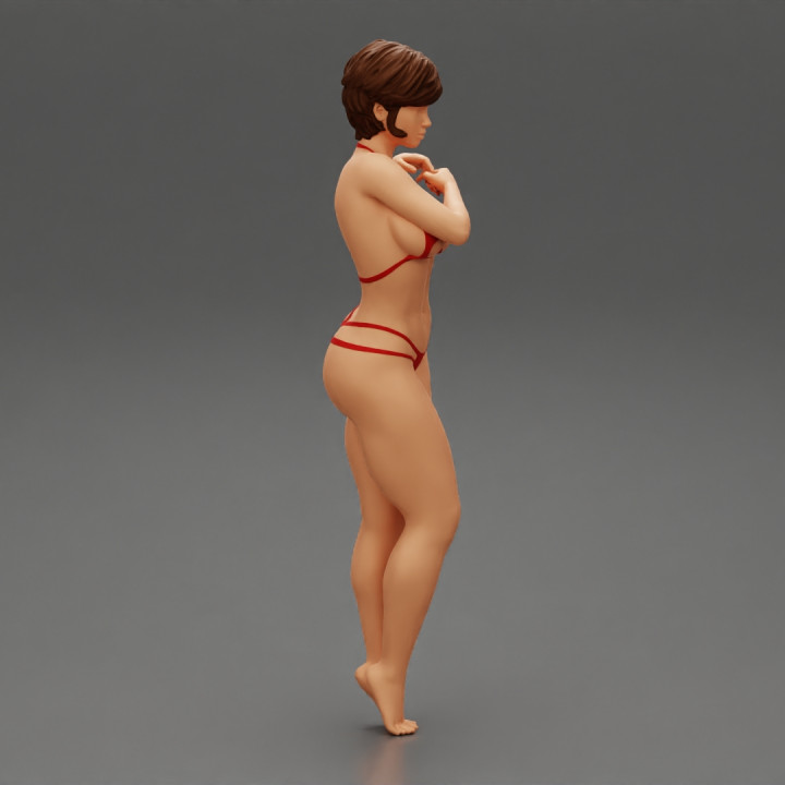 Sexy Woman Body In Summer Fashion Bikini with short hair image