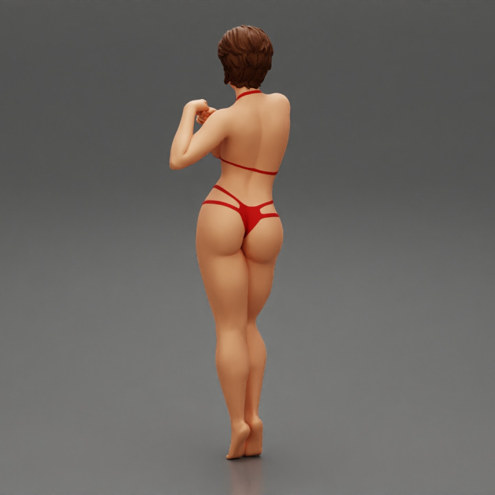 Sexy Woman Body In Summer Fashion Bikini with short hair image