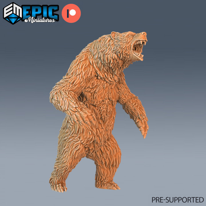 3D Printable Wolf & Grizzly Bear Set / Wild Animal