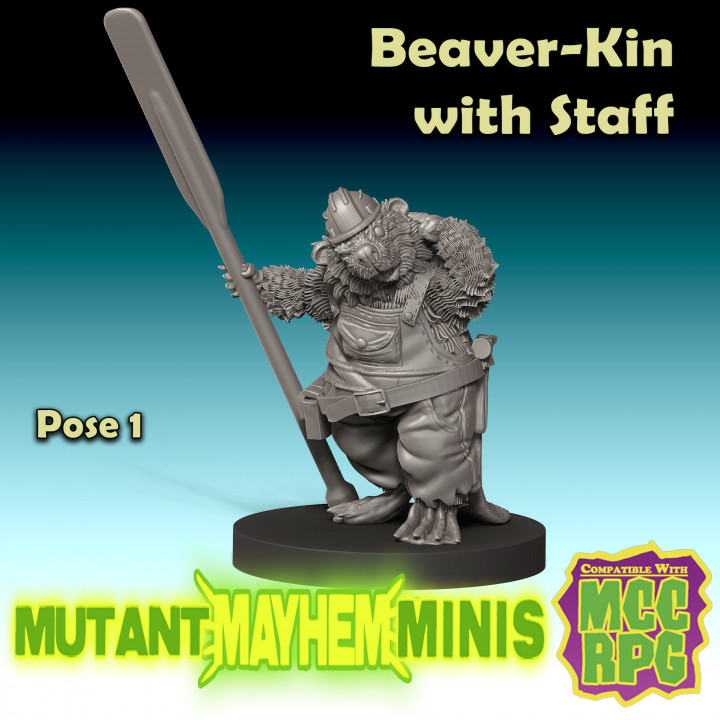 Beaver-Kin with Staff, Pose 1 image