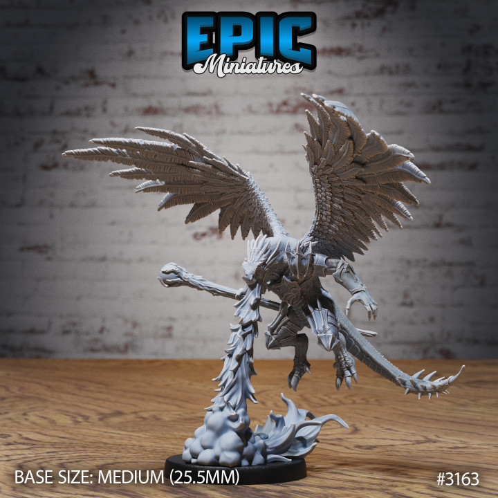 Winged Half Dragon Firebreath / Evil Dragonborn Warrior / Draconic War Lizard / Reptile Servant / Dragonkin / Drake Army image
