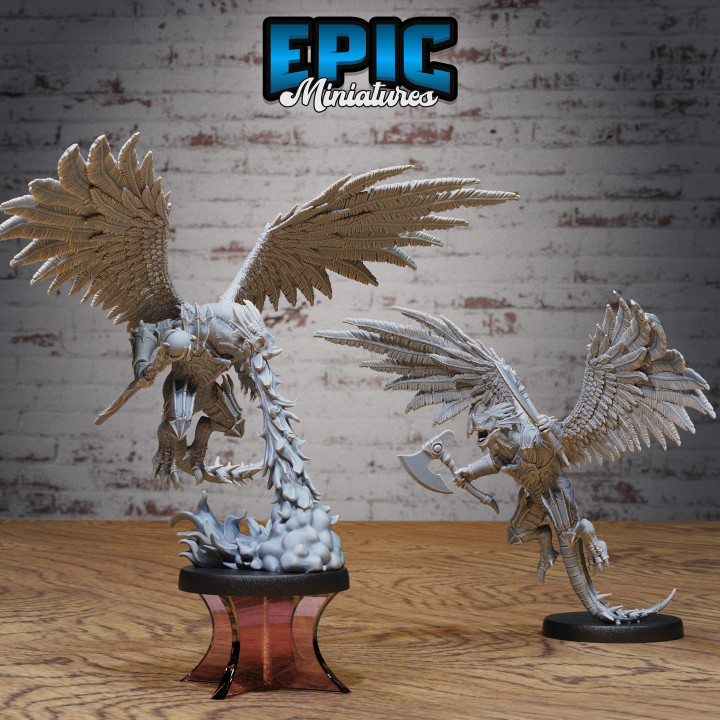 Winged Half Dragon Flying Set / Evil Dragonborn Warrior / Draconic War Lizard / Reptile Servant / Dragonkin / Drake Army image