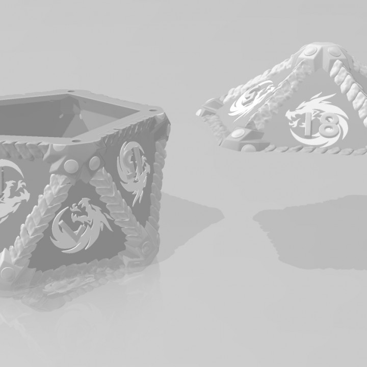 Dragon-themed d20 dice container image