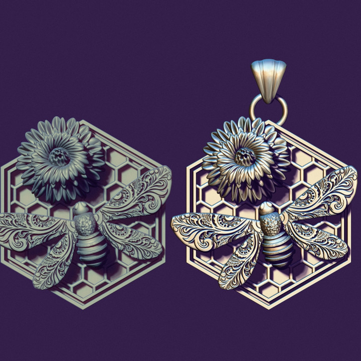 bee pendant with flower for casting image