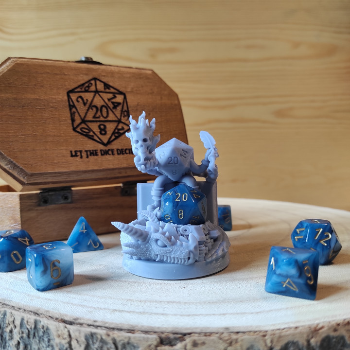 Dice Keepers - D20 Dungeon Master miniature & polyhedral dice stand image