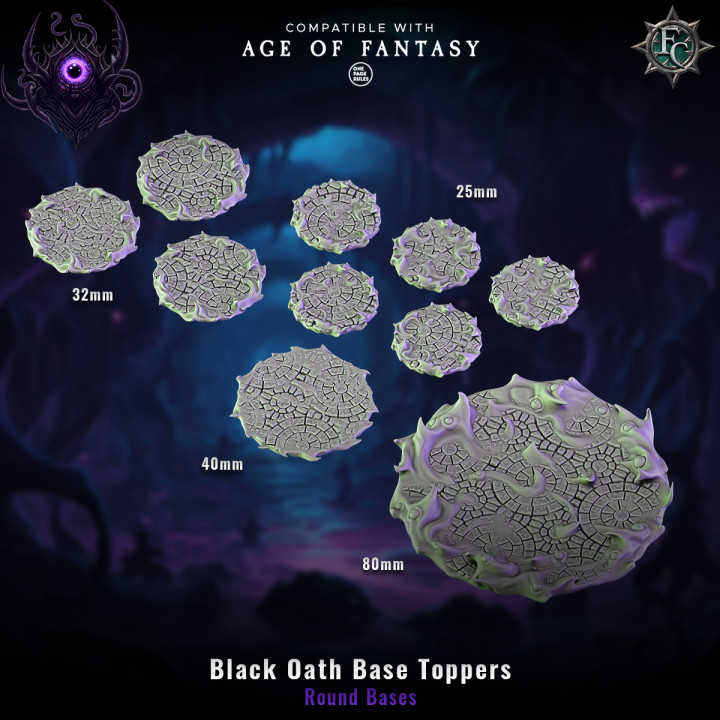 Black Oath Base Toppers - Round and Square image