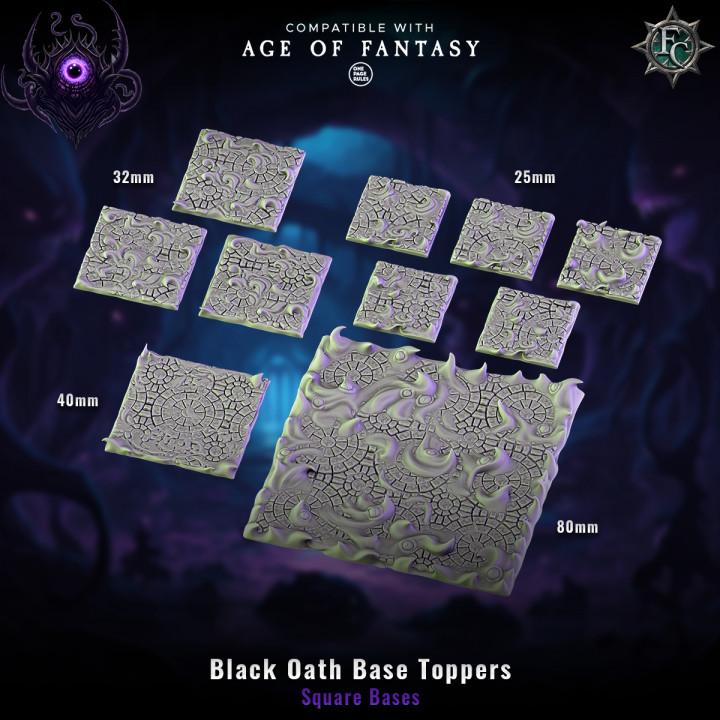 Black Oath Base Toppers - Round and Square image