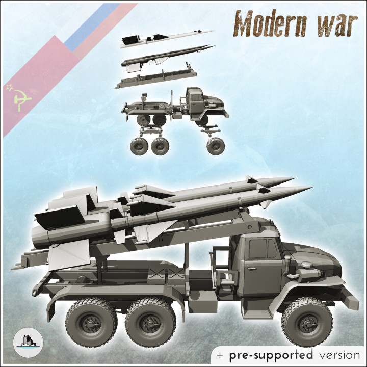 S-125 Neva Pechora SA-3 Goa SAM missiles truck - Soviet Union Communism Red Army Military Russia Cold Era War image