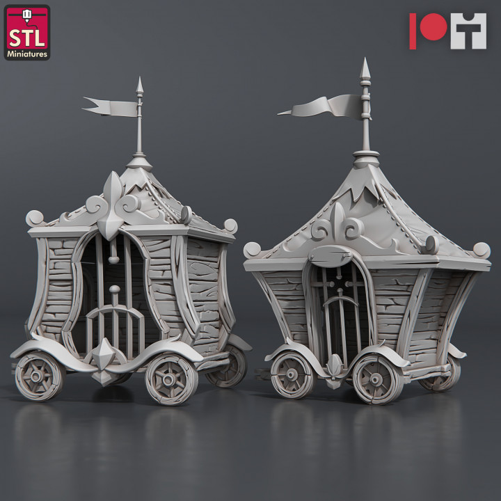 3D Printable Carnival Cages by STL Miniatures