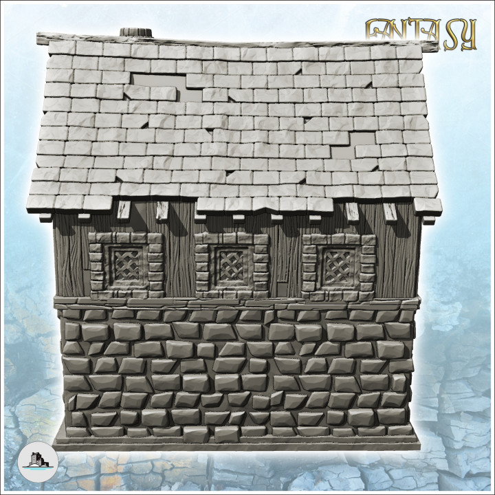 Potions and remedies store with sign, window and fireplace (15) - Medieval Gothic Feudal Old Archaic Saga 28mm 15mm image
