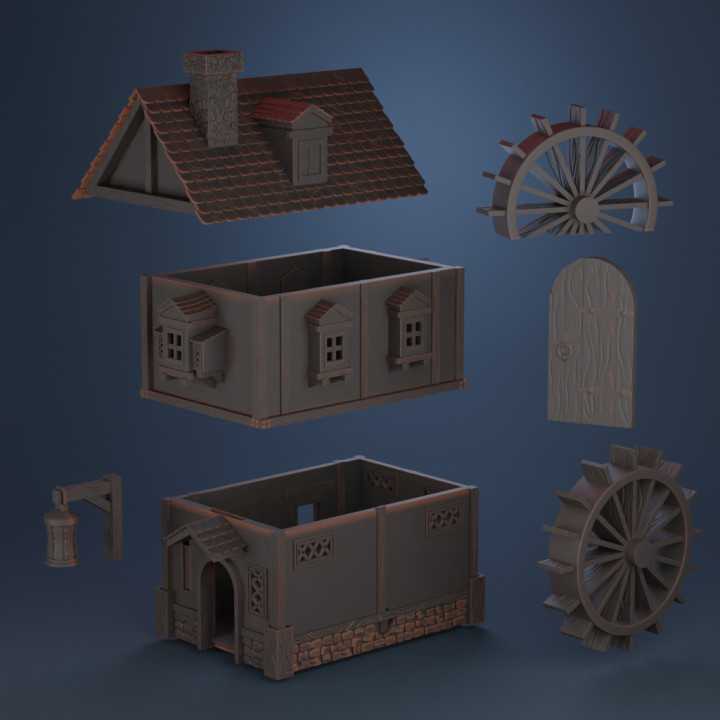 The Grisel Mill | Modular Fantasy/Medieval Mill| 50% Off all models with Patreon! image