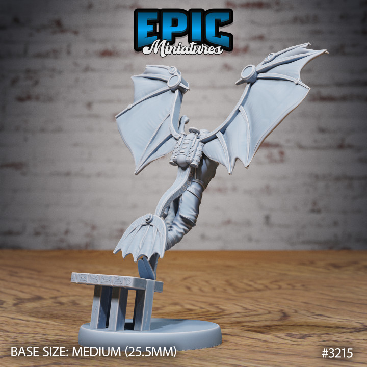 Winged Glider Pilot Levi Flying / Steampunk Construct / War Tech / Battle Robot / Cyberpunk Soldier image