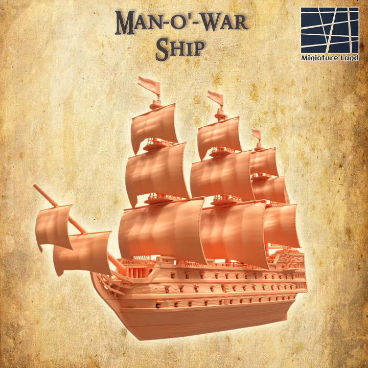 Manowar ship- Tabletop Terrain - 28 MM image