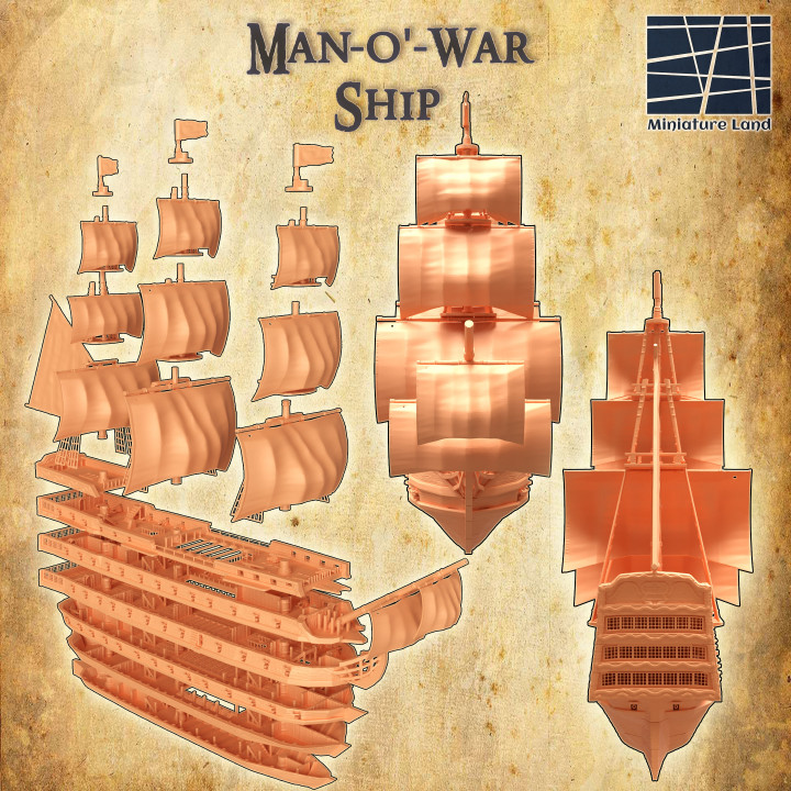 Manowar ship- Tabletop Terrain - 28 MM image