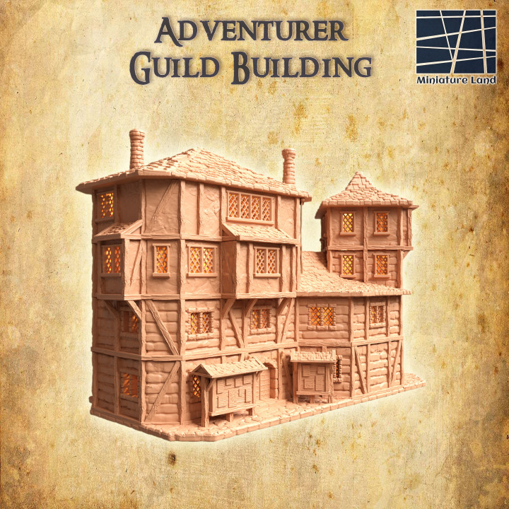 Adventurer Guild Building - Tabletop Terrain - 28 MM