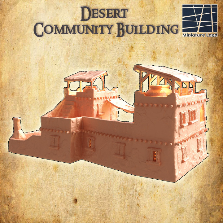 Desert Community Building - Tabletop Terrain - 28 MM