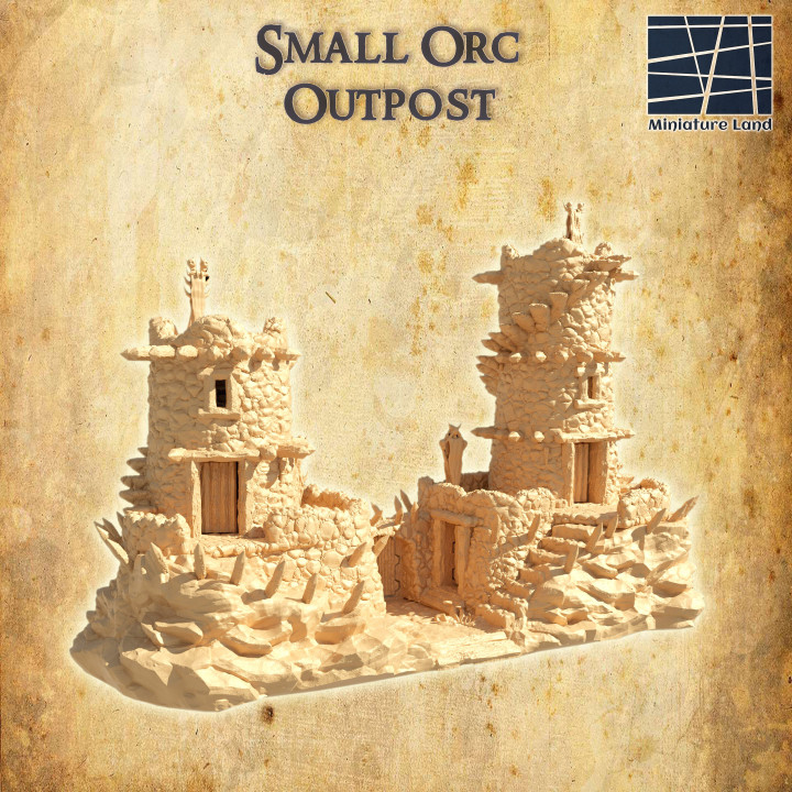 Small Orc Outpost- Tabletop Terrain - 28 MM image