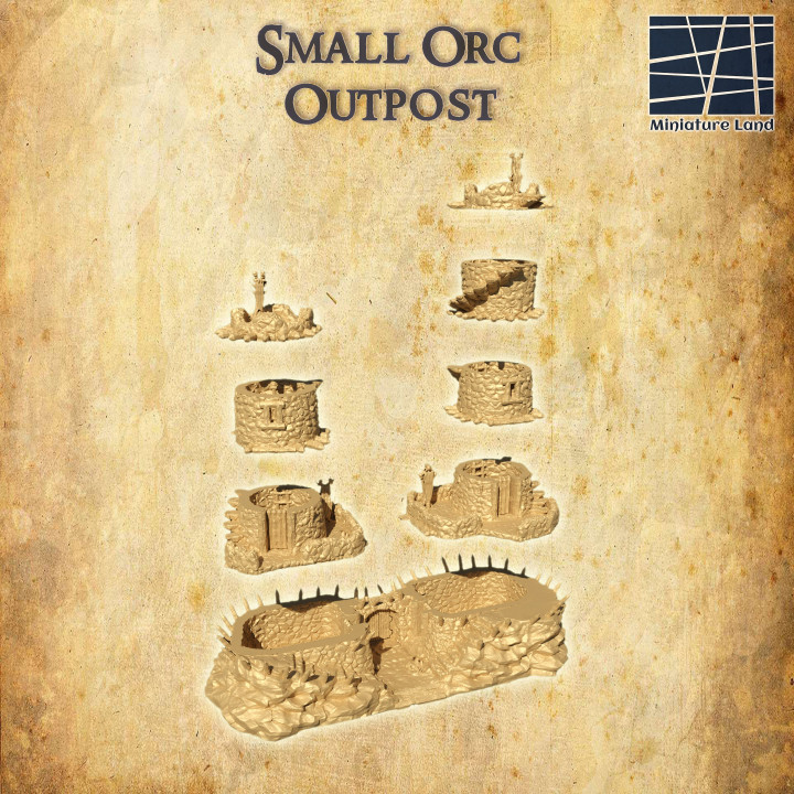 Small Orc Outpost- Tabletop Terrain - 28 MM image