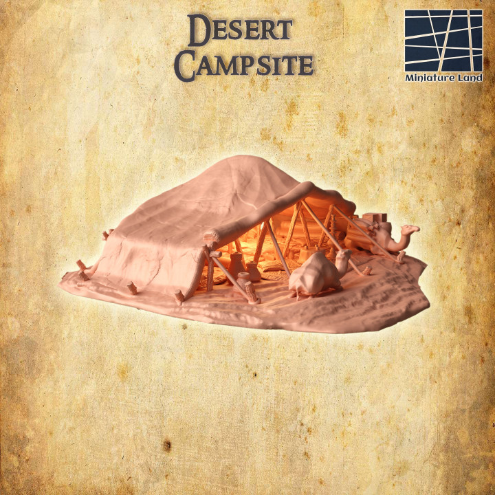 Desert Campsite - Tabletop Terrain - 28 MM image