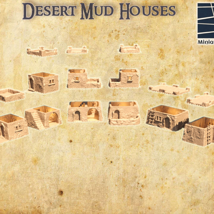 Desert Mud Houses - Tabletop Terrain - 28 MM