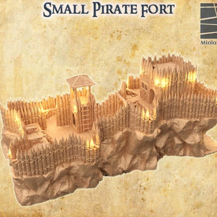 Small Pirate Fort - Tabletop Terrain - 28 MM image