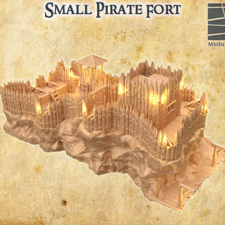 Small Pirate Fort - Tabletop Terrain - 28 MM image