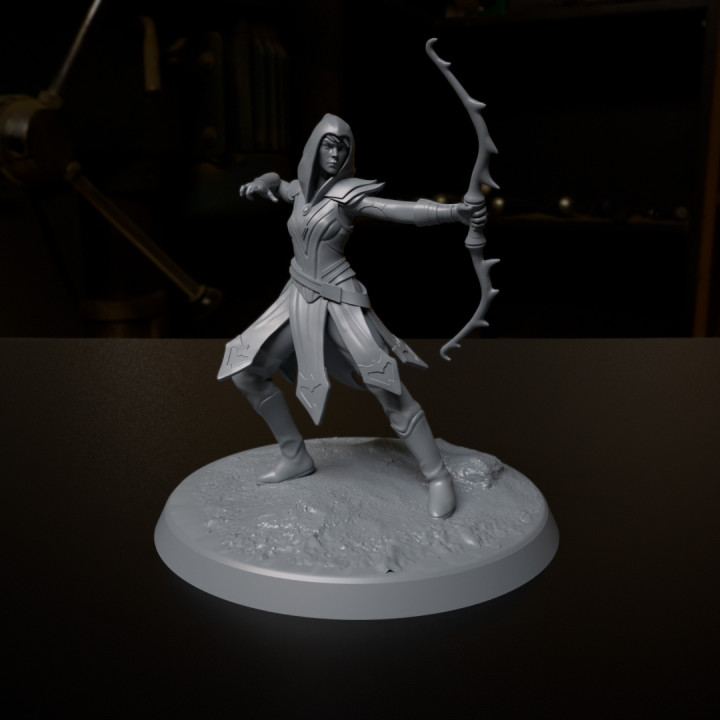 3d printable female elf archer ranger valhalla by atlas studios